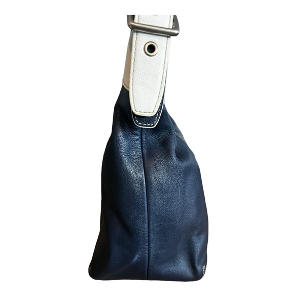 Vintage coach No D06I-9566 navy blue and white shoulder bag - Picture 4 of 12